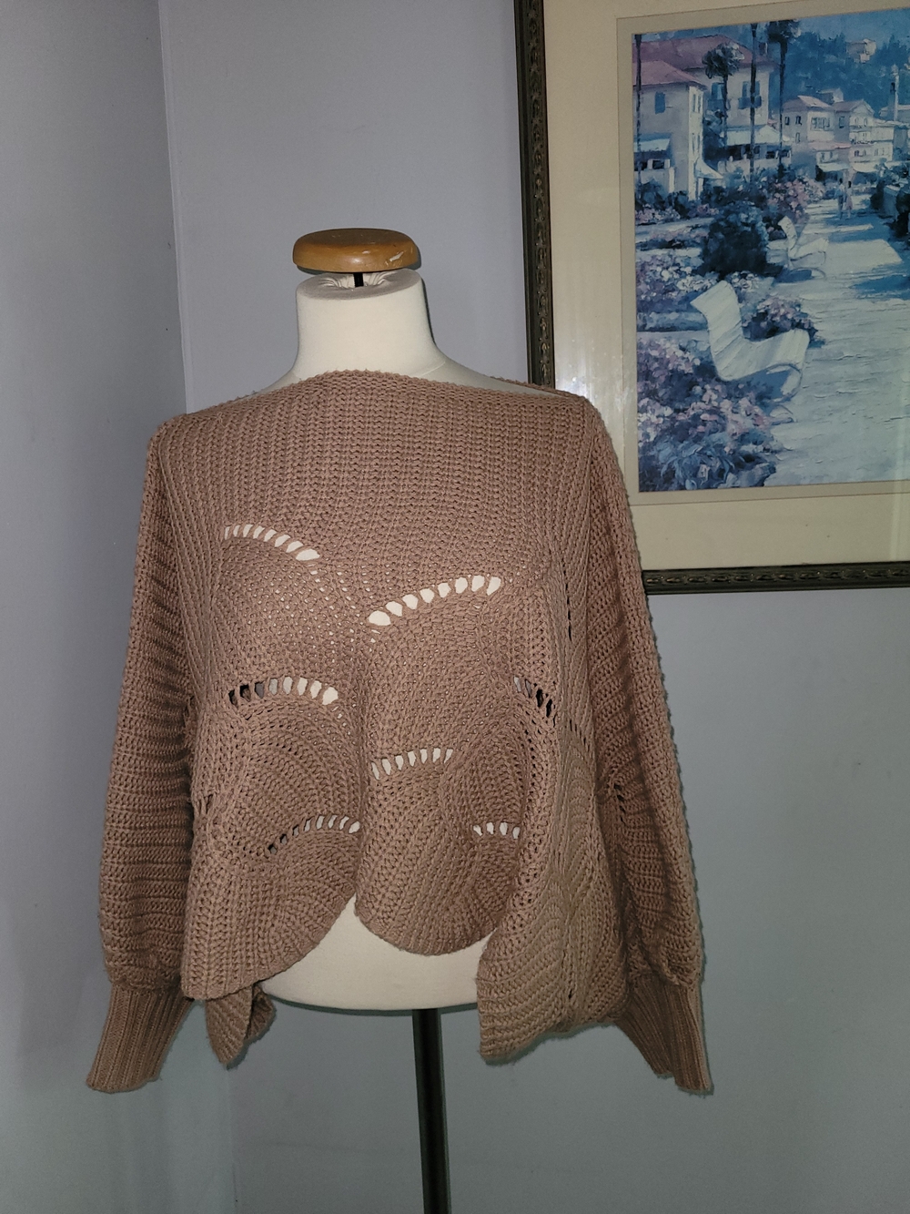 moon & madison Openwork Off-the-Shoulder Sweater